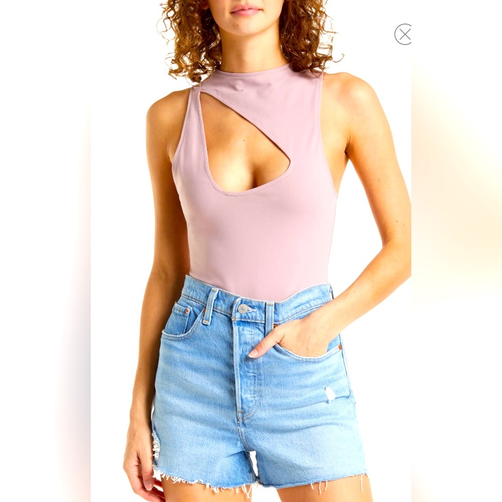 NWT Free People Size S Keep It Going Cutout Sleeveless Bodysuit